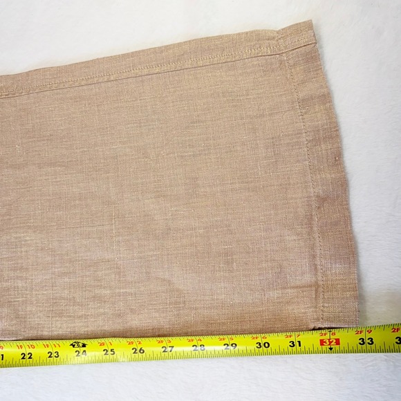 Lilly Pulitzer Linen Blend Wide Leg Pants Tan Size 4 Gold Button Detail - Picture 9 of 11